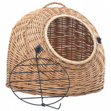 Cumpara ieftin Cos de transport pisici, 45 x 35 x 35 cm, rachita naturala