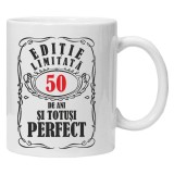 Cana alba personalizata &quot;editie limitata - 50 ani&quot;, INOVATIX&reg;. 330ml, Oem