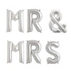 Set baloane din folie metalizata, flippy, figurine litere, model mr&amp;mrs, tema nunta, 40 cm, baloane party, ambalaj individual, pai inclus, umflare cu