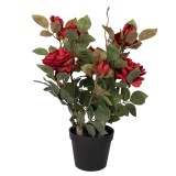Cumpara ieftin Trandafir artificial in ghiveci rosu verde 20x20x55 cm