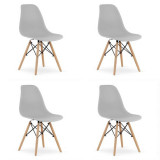 Set 4 scaune stil scandinav, Artool, Osaka, PP, lemn, gri, 46x54x81 cm GartenVIP DiyLine