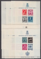 ROMANIA 1939/40 CENTENARUL NASTERII REGELUI CAROL PENTRU INZESTRAREA ARMATEI LP 133 LP 134 LP 135 LP 136 DANTELAT+NEDANTELAT+SUPRATIPAR PRO PATRIA MNH