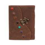 JURNAL MIC DE RECUNOȘTINȚĂ &Icirc;NNOBILAT CU 7 CRISTALE CHAKRALE | 18 x 13 cm