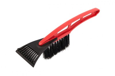 Racleta curatare zapada cu perie, ergonomica, neagra cu maner rosu foto