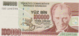 100000 LIRE 1970 TURCIA / UNC