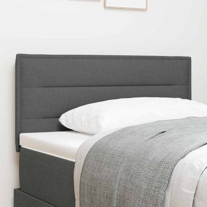 vidaXL Tăblie de pat design linii, gri &icirc;nchis, 100 cm, textil