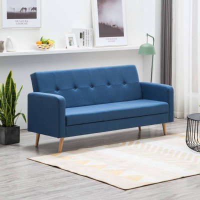 vidaXL Canapea din material textil albastru foto