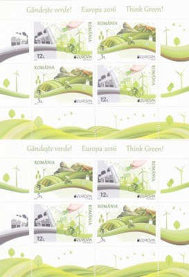 GANDESTE VERDE,EUROPA BLOC 2016,MODEL 1,2 MNH,ROMANIA.2016,Lp.2183d,MNH,ROMANIA foto