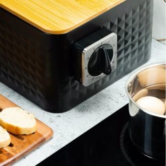 Cronometru magnetic de bucatarie din otel, 68x44 mm, 60 minute, gri, inox, Kinghoff