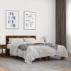 VidaXL Cadru de pat, stejar afumat 135x190 cm lemn prelucrat și metal 3280124