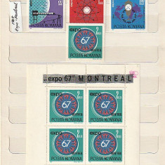 EXPO '67 MONTREAL - SERIE + VAL DE 2 LEI IN BLOC DE 4 (LP 665 + LP 665 a ) 1967