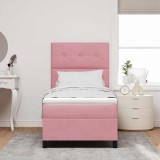Cumpara ieftin Pat cu arc LED cu headboard Roz 80 x 200 cm Catifea