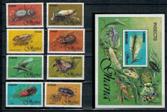 Ghana 1991 - Insecte, fauna, serie+colita neuzata foto