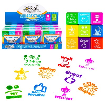 Accesorii craft, Stampilute patrate, 9 buc/set &amp;ndash; S-COOL foto