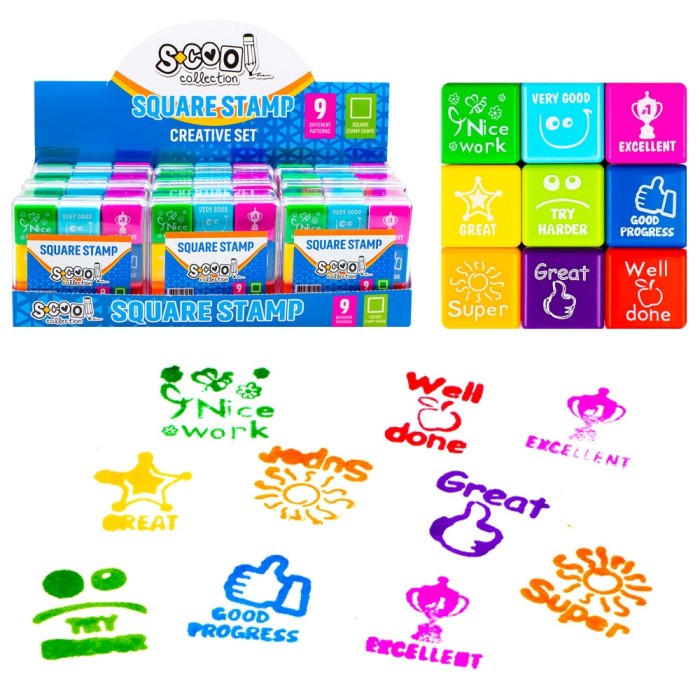 Accesorii craft, Stampilute patrate, 9 buc/set &ndash; S-COOL
