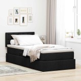 Cumpara ieftin Pat cu LED si saltea Negru 90 x 200 cm Tesatura