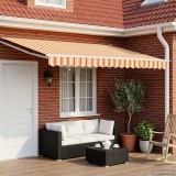 vidaXL Marchiză retractabilă manuală cu led-uri Multicolour 4 &times; 3 m 3419292