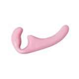 Dildo dublu LOLA NATURAL Sensation, strap-on fără ham, din TPE moale, culoare roz, lungime 23.5 cm