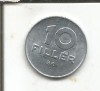 No(4) moneda-UNGARIA-10 Filler 1980, Europa, Aluminiu