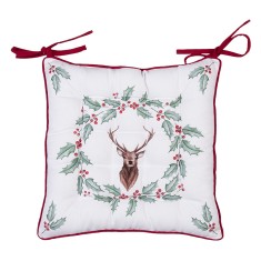 Perna scaun Craciun Ren Holly 40x40x4 cm