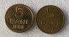 G5. Set lot ROMANIA RPR 2 x 5 Bani 1953 si 1956 **, Alama