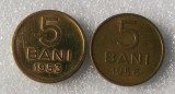 G5. Set lot ROMANIA RPR 2 x 5 Bani 1953 si 1956 **, Alama