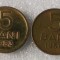 G5. Set lot ROMANIA RPR 2 x 5 Bani 1953 si 1956 **