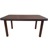 Masa extensibila living DM5 Varus, blat Pal, picioare lemn masiv, 6 persoane, 200-160x90x76 cm, nuc