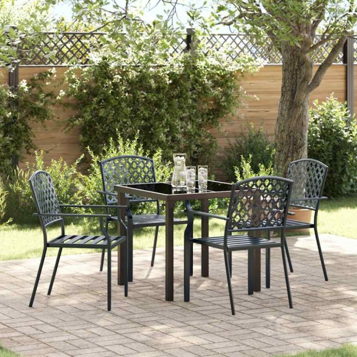 vidaXL Set de masă pentru grădină 5 pcs Antracit Oțel 3379304