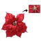 Decoratiune Craciun, pentru Brad, model Floare, cu clips, 25 cm,, rosu