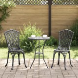 VidaXL Set scaune de grădină, 2 buc., negru, aluminiu turnat