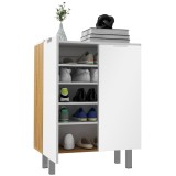 HOMCOM Dulap pentru Pantofi, Dulap pentru Pantofi cu Rafturi Reglabile și &Icirc;nchidere Moale, 76x33.5x95 cm, Alb Lucios | Aosom Romania