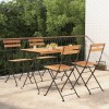 VidaXL Set de bistro pliabil, 5 piese, lemn masiv de acacia și oțel