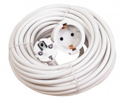 Cablu electric prelungitor 10 m (220 V), culoare alba, Makalon foto
