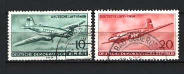 GERMANIA (DDR) 1956 &amp;ndash; AVIATIE. TIMBRE STAMPILATE, F142 foto