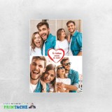 Tablou Personalizat cu 4 Poze &quot;Te Iubesc Enorm&quot;. Cadou Unic, Decoratiune Casa, Canvas pe Lemn