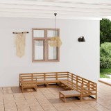 vidaXL Set mobilier de grădină, 10 piese, lemn masiv de pin 3076027