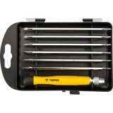 Set surubelnite de precizie Topex, 7 piese, 12 capete, otel CrV