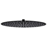 Cumpara ieftin Cap de dus tip ploaie rotund, negru, 40 cm, otel inoxidabil