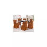Cumpara ieftin Set 6 huse scaune cu volane din bumbac elasticizat - HEP89