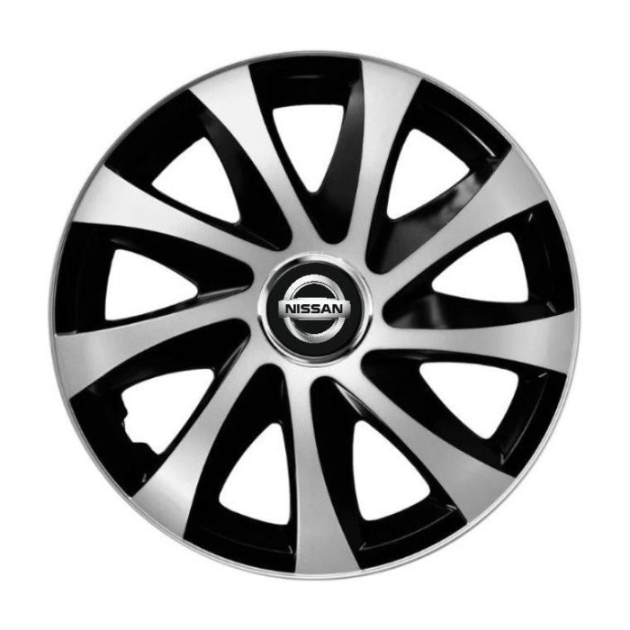Set 4 capace roti Drift exrta silver&amp;black R15 Compatibil Cu Nissan