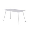Masă de dining pătrată Bora 140 cm din piatră sinterizată, albă