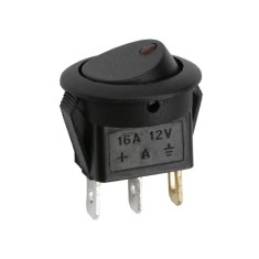 Interupator basculant 1 circuit 3 pini 12V 16A OFF-ON LED rosu cu