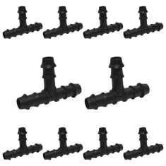 Set 10 Teuri reduse din plastic pentru teava picurare, Flores, 20x16x20 mm