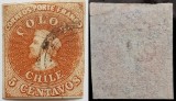 Chile,1853, Scott 1, filigran &quot;b&quot;