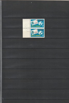 CODIFICAREA POSTALA IN ROMANIA ( LP 877 ) 1975 OBLITERATA PERECHE VERTICALA foto