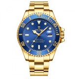 Tevise Ceas barbatesc de mana Clasic Mecanic Automatic Elegant Luxury Auriu Albastru