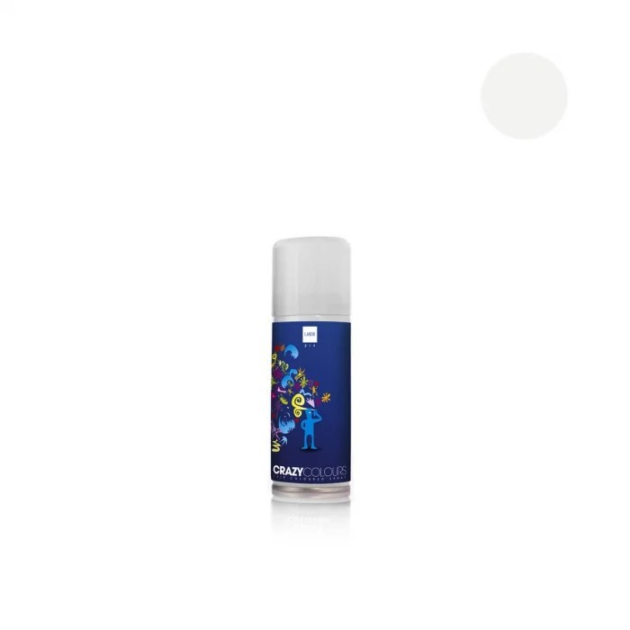 Spray colorant pentru par CRAZY COLOURS - colorare temporara ALB