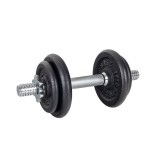 Gantera reglabila 10 kg din fier cu discuri metalice si bara filetata