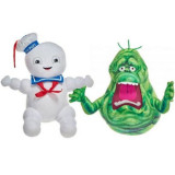 Set 2 jucarii din plus Slimer 25 cm si Stay-Puft Marshmallow Man 30 cm, Ghostbusters, Play By Play